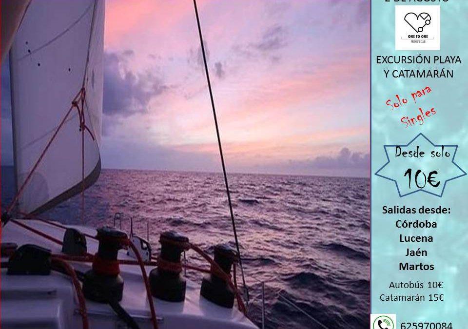 Día de playa con paseo y chapuzón en catamarán. 2 de agosto 2020